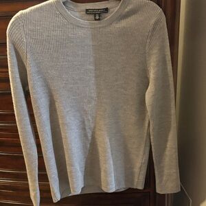 Saks Fifth Avenue Light Gray Fine Wool Sweater